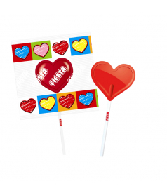 Piruletas cherry heart lollipop in bulk packaging