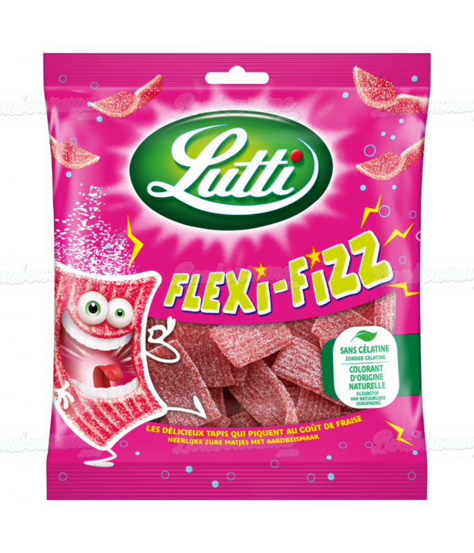 Sachet Lutti 90 gr Flexi Fizz Fraise en gros conditionnement