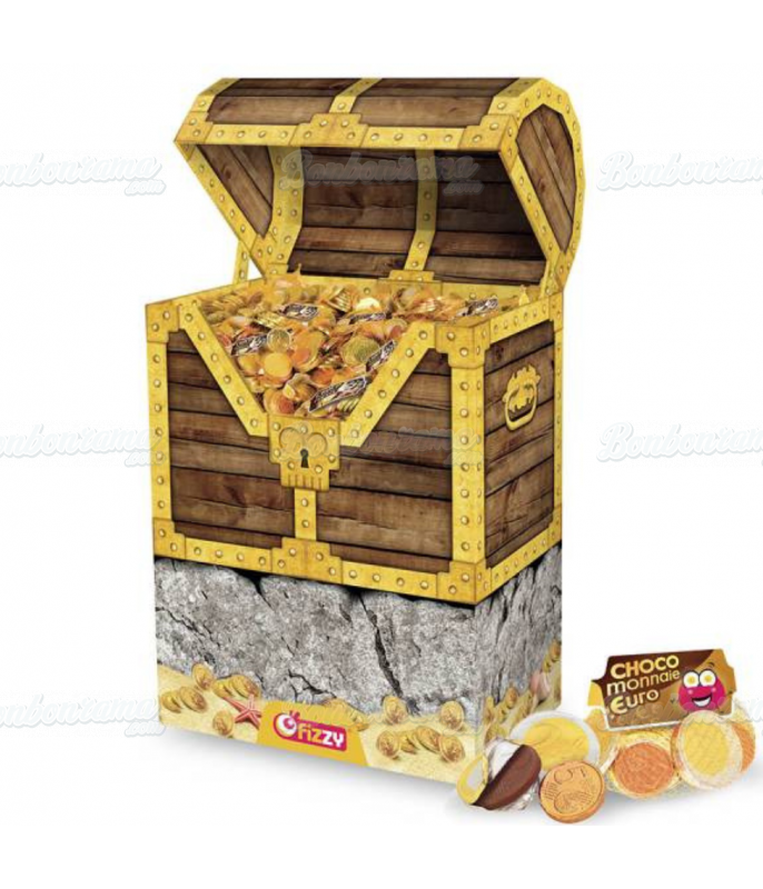 Confiserie chocolat en gros conditionnement Box Choco Monnaie Présentoir Coffre Pirate