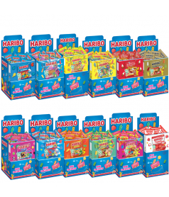 360 Haribo Beutel 30 g + Blau Goldbears Aufsteller aus Holz