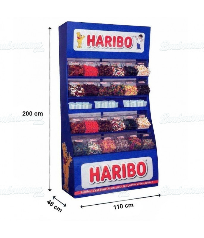 Présentoir Haribo Pick and Mix 24 bacs pour bonbons et confiseries en gros conditionnement