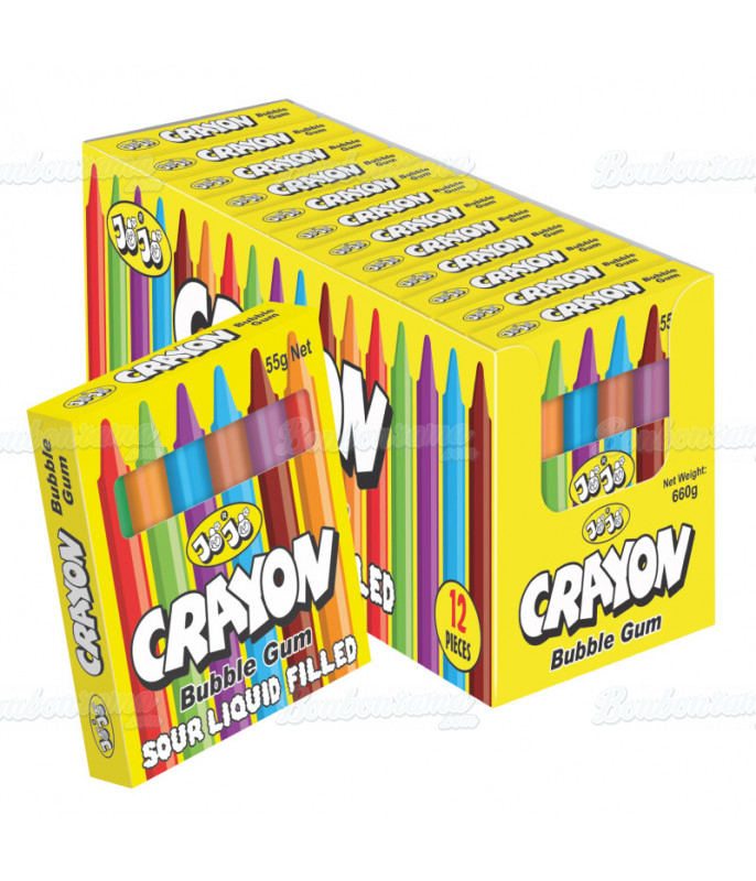 Crayon Bubble Gum fruit avec coeur acide vendu en gros conditionnement